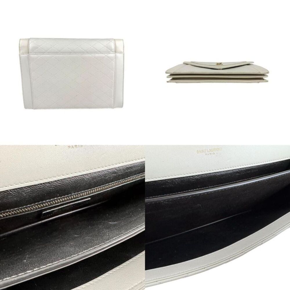 Saint Laurent Gaby White Leather Shoulder Bag (Pre-Owned) - Picture 3 of 5